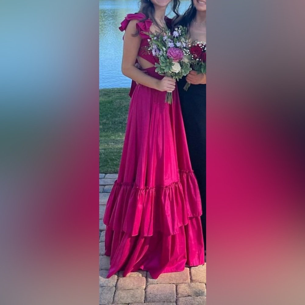 hot pink macduggal gown